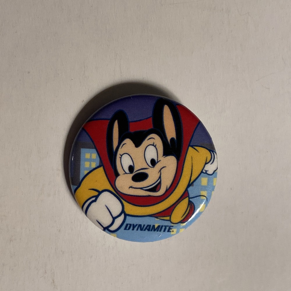 Mighty Mouse Button Pinback Dynamite Comics Superhero FREE SHIPPING