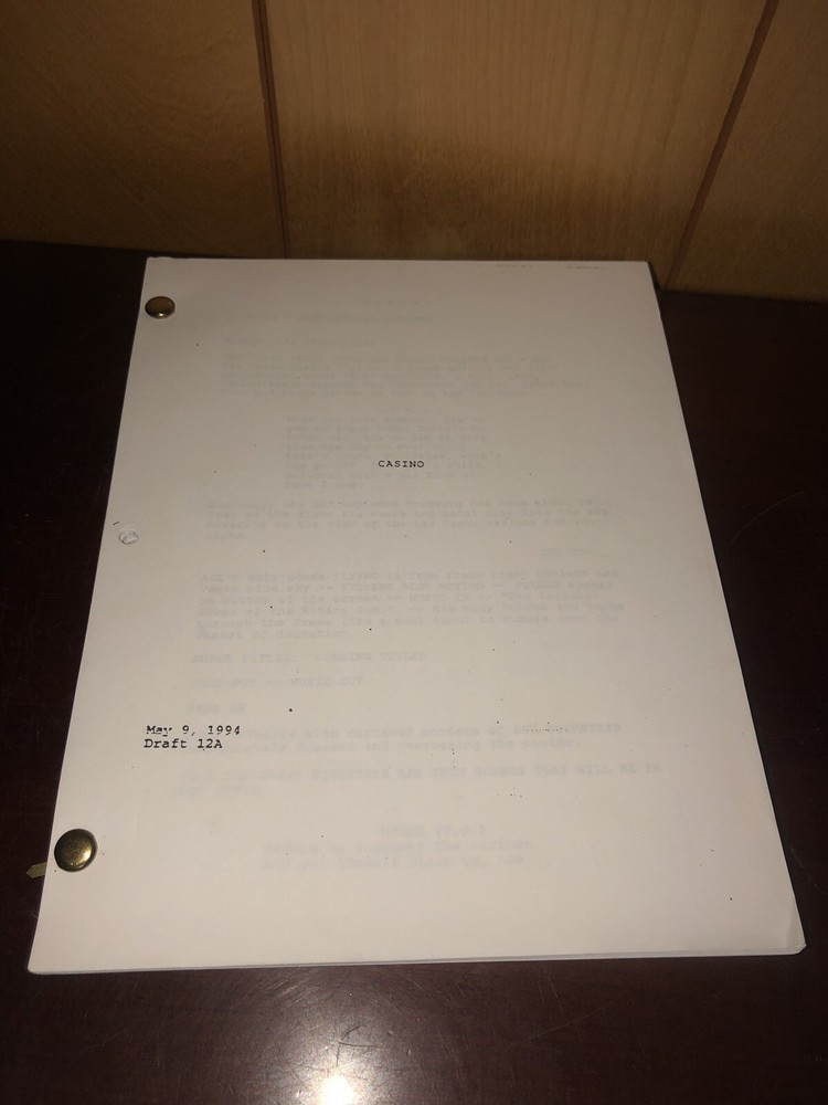 CASINO Movie Script Press Release