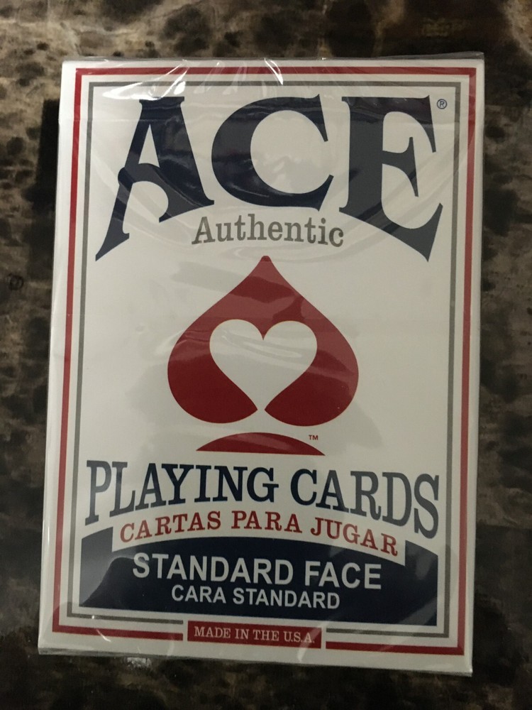 Ace Authentic Playing Cards with Standard Face - Blue Deck -  1 pack