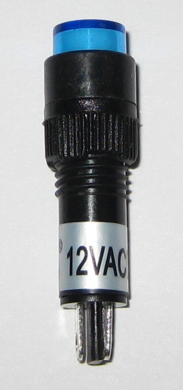 Panel Mount Round Mini LED 8 mm 12 V AC / DC Indicator - Blue - Plastic Case