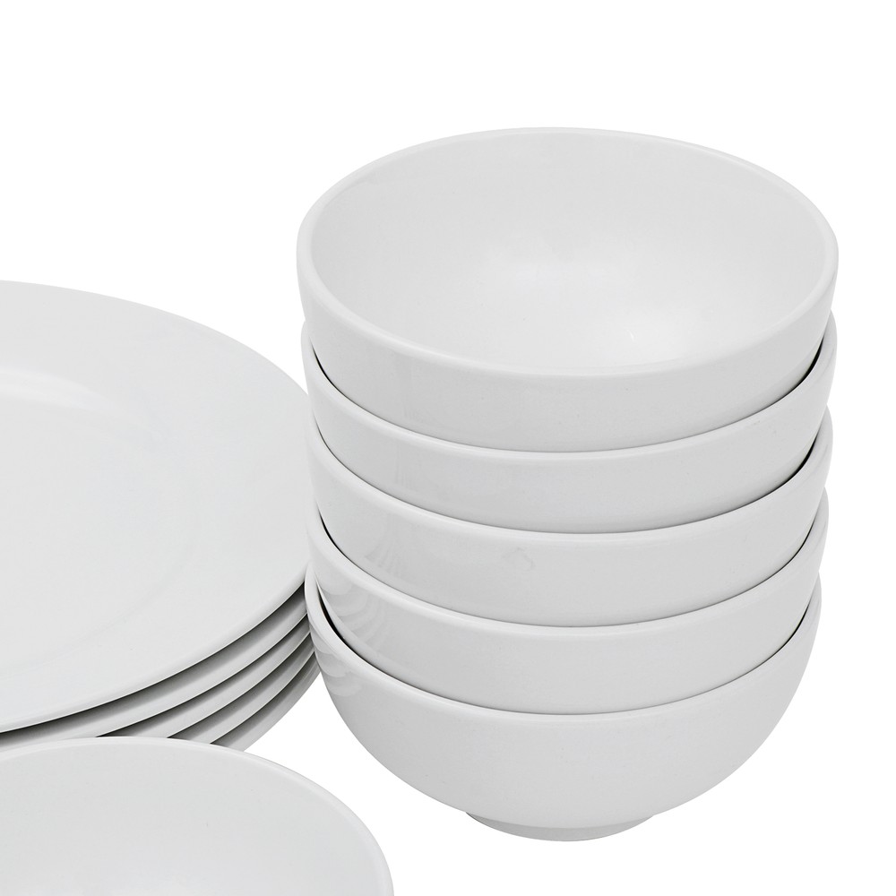 18-Piece Elegant Kitchen Dinnerware Set Include 6PCS Bowls and 12PCS Dishes