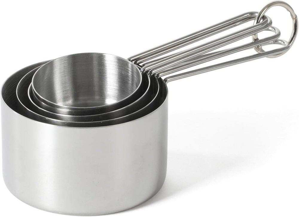 Richburn 4-Piece Stainless Steel Measuring Cups Set Kitchen Measuring Tools