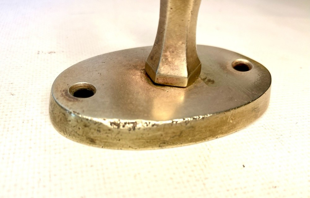 ANTIQUE FIREPLACE BRASS JAMB HOOK