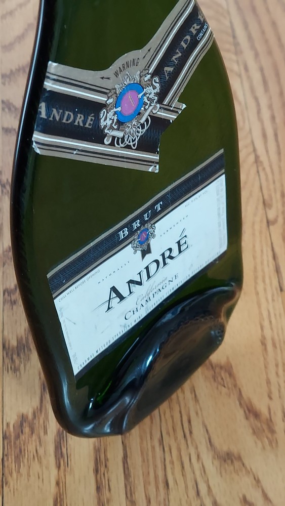 Glass Andre Champagne Bottle (Flattened Smashed)