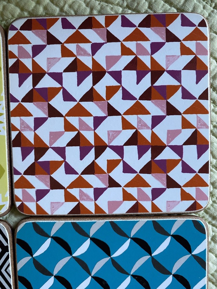 4pc Cork Back Coasters Set VGC