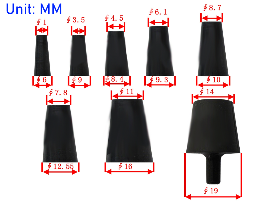 Silicone Stopper Soft Elasticity Cone Shaped Rubber Plug for M2 ~ M40 Hole Size