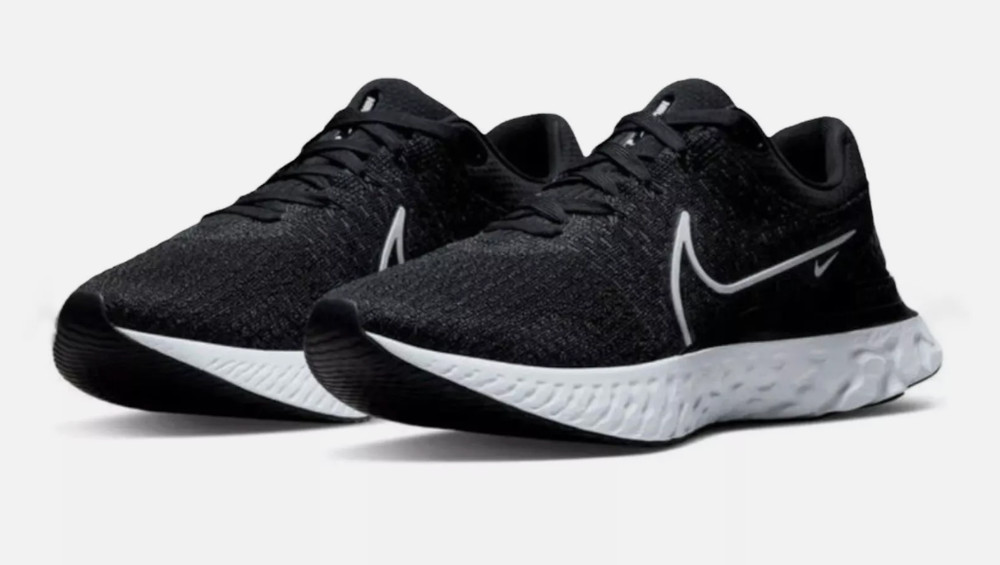 Nike React Infinity Run Flyknit 3 Men’s US 9.5 Black White New!