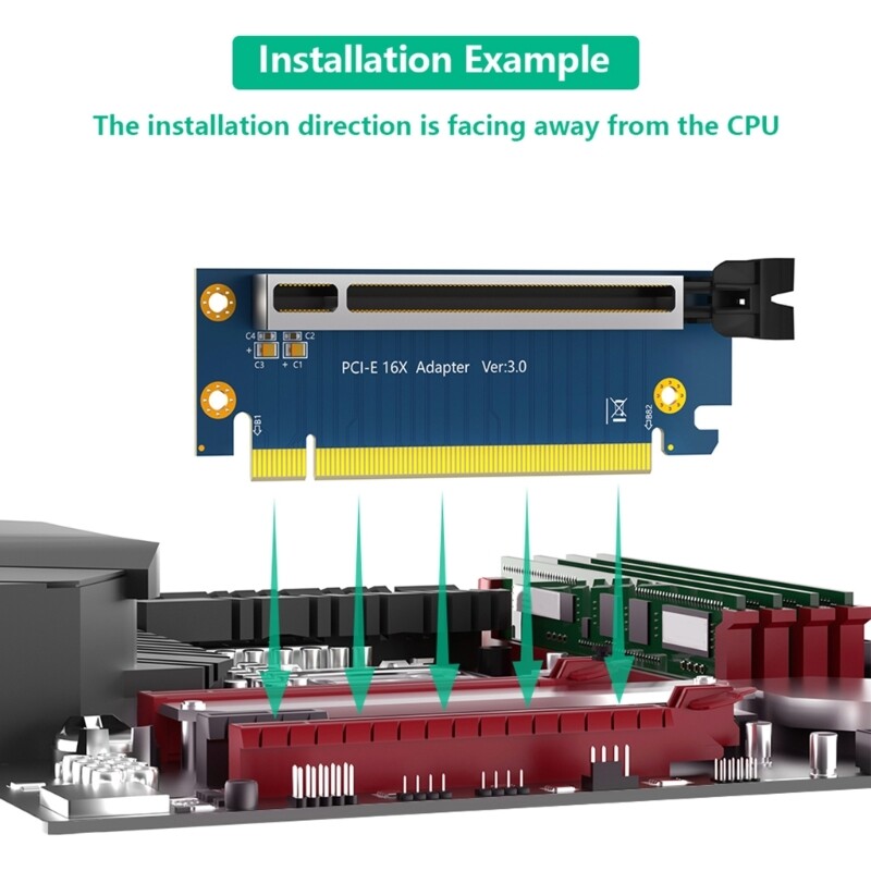 PCIE3.0 90 Degree Risers Extension Card Adapters for 2U Computer