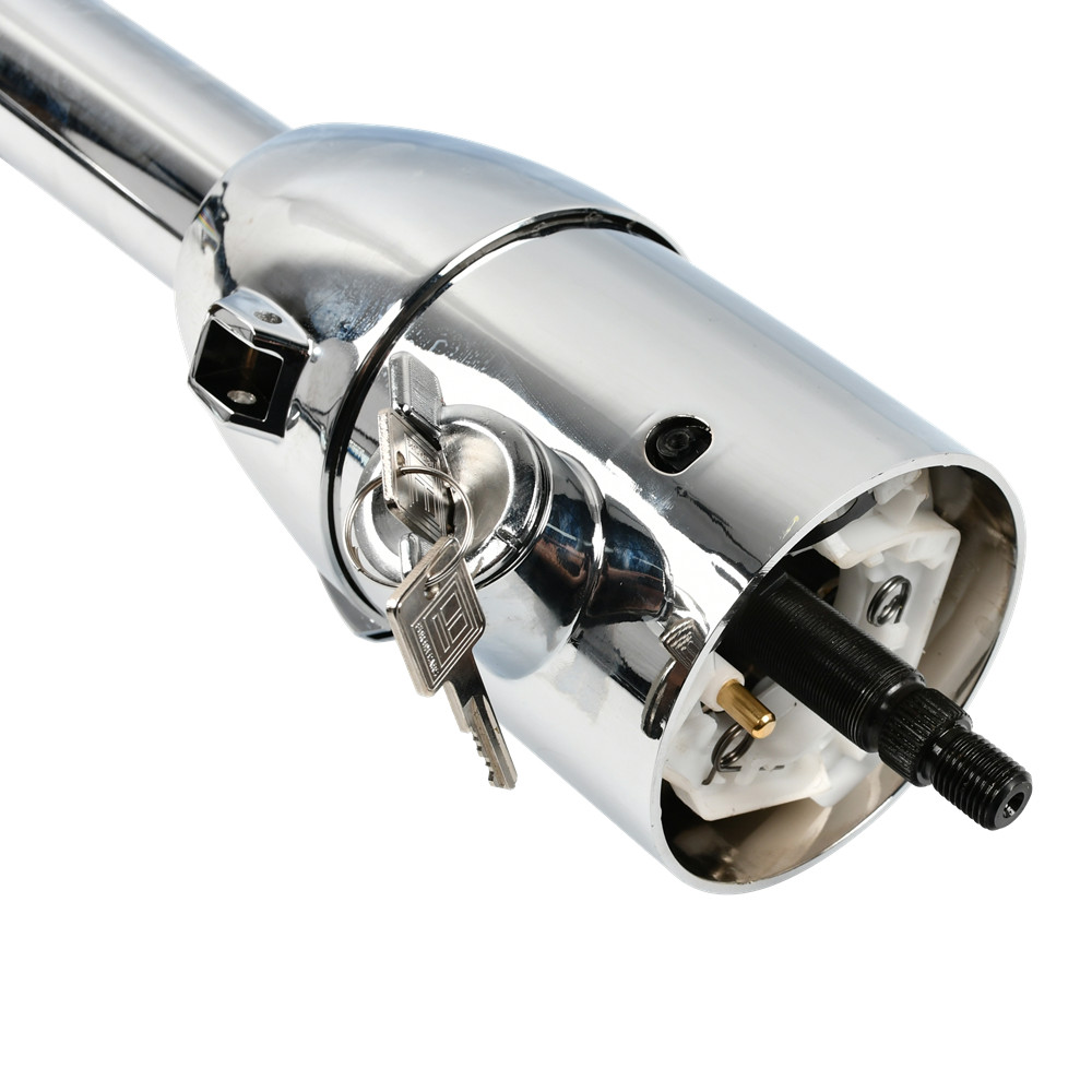 30" Chrome GM Tilt Automatic Shift Steering Column w/Ignition Key & Adapter