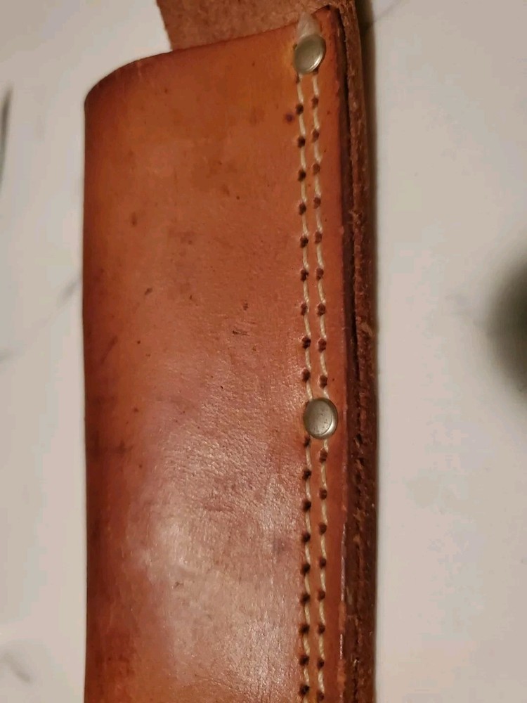 Vintage Leather Tool Pouch Sheath Open Bottom Utility Holder