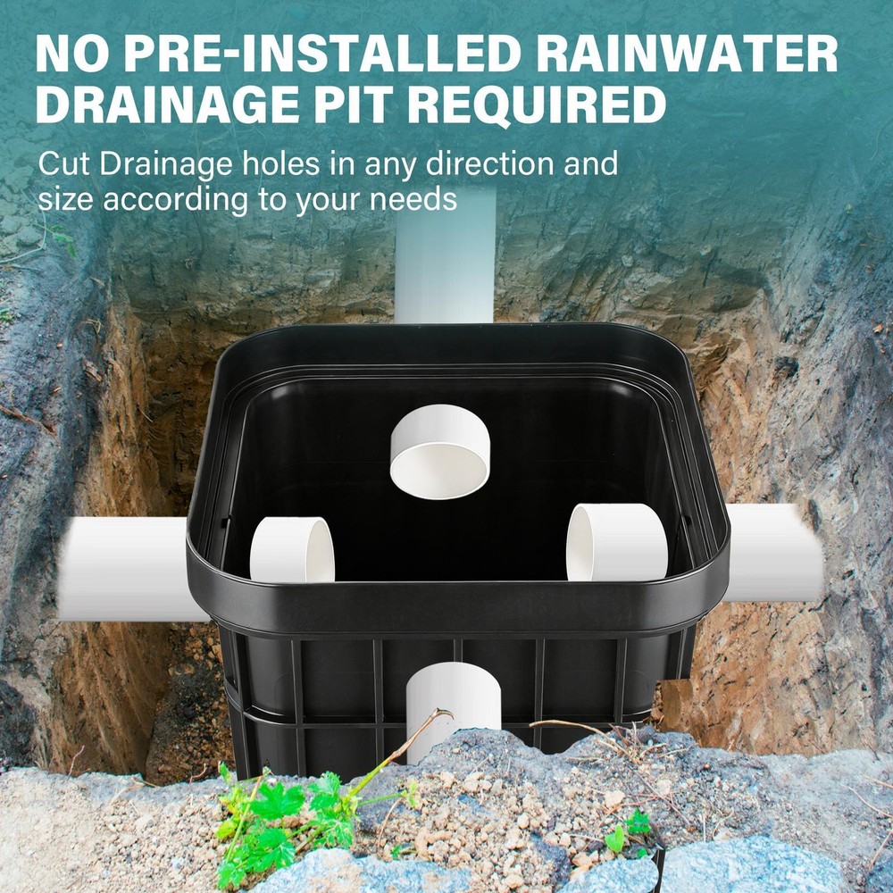 16in Catch Basin with Fiber Glass Grate,Catch Basin for Drainage Debris Basket