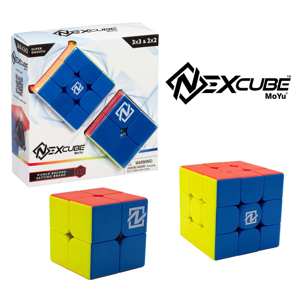 NEXcube 3x3 + 2x2 Classic - Stickerless Speed Cube - Super Smooth Technology Unl