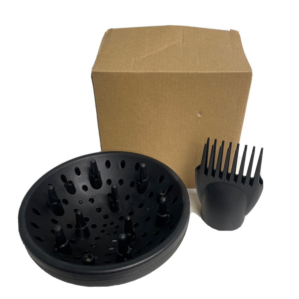 Universal hair diffuser Black Attachment comb included 2-Piece Set NEW
