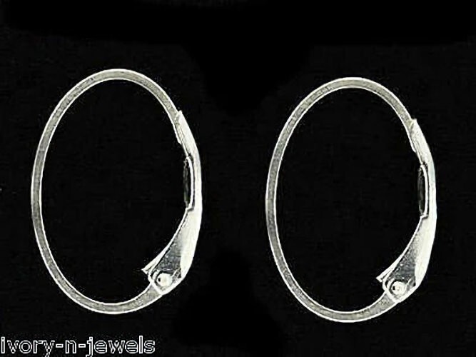 One Pair INTERCHANGEABLE Oval Leverback Earring Wires Sterling Silver