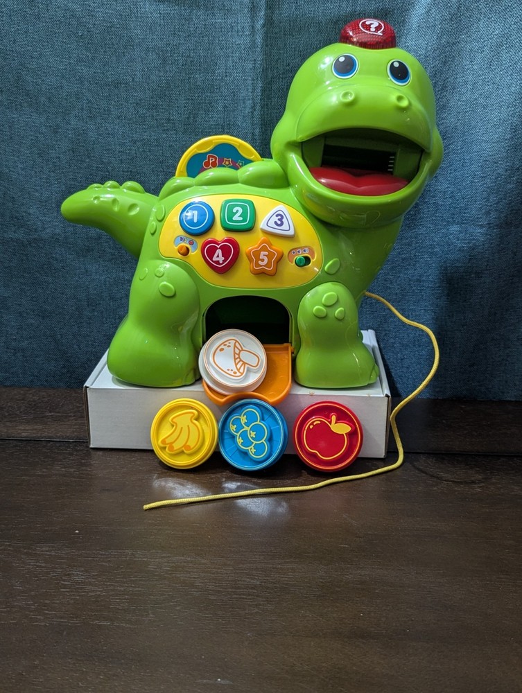 VTech Chomp & Count Dino | Electronic Learning Pull Toy | Tested & Works!