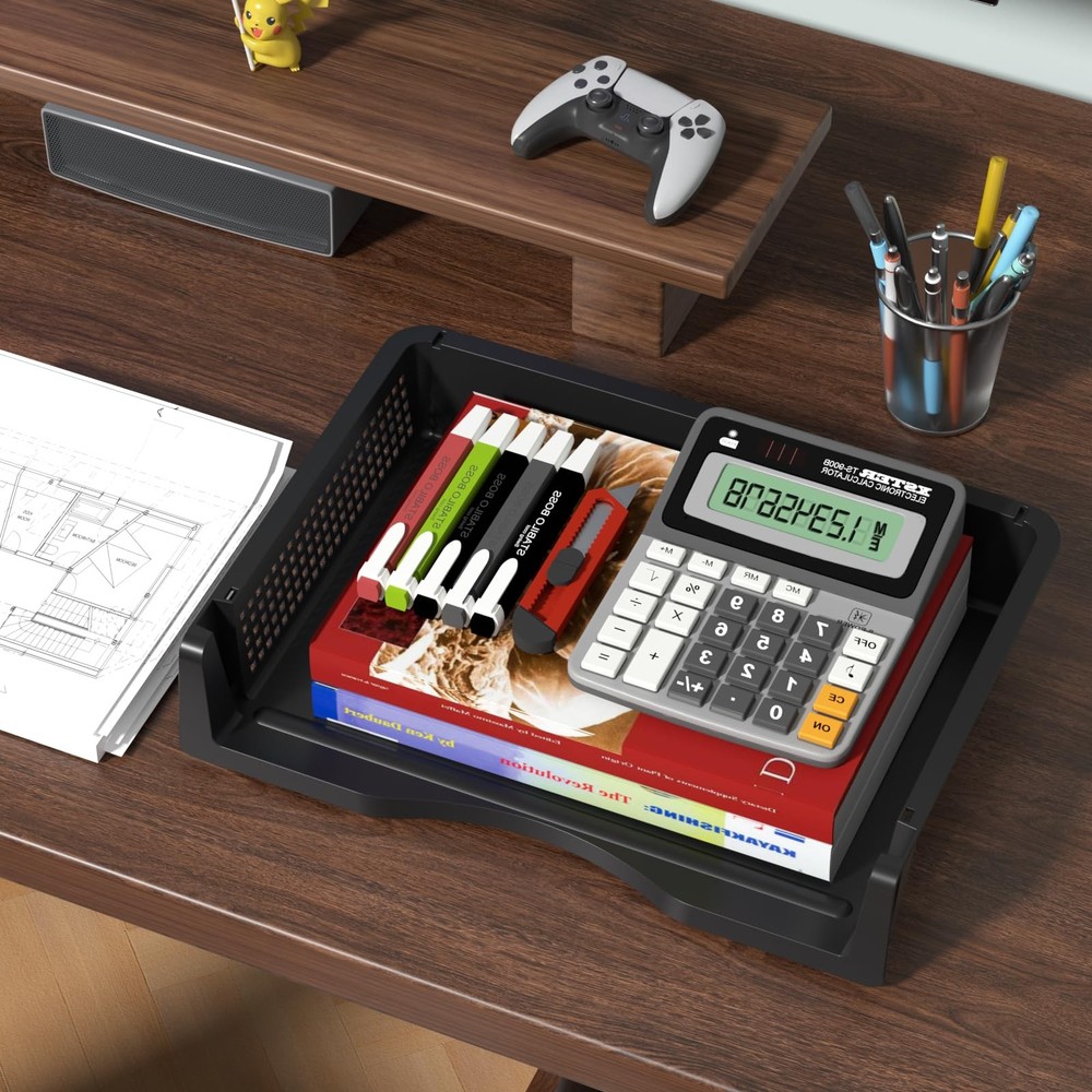 6 Pack Office Stackable Letter Tray, Plastic Stackable Paper Storage Basket T...