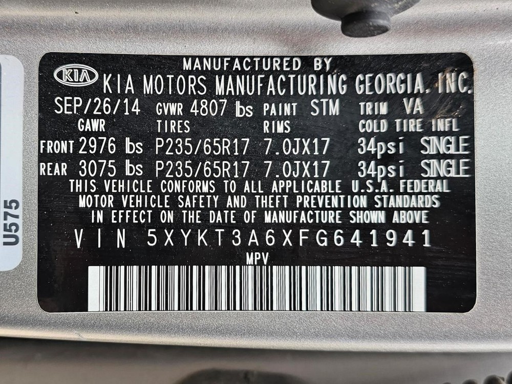 SORENTO 2015 Headrest 2450006