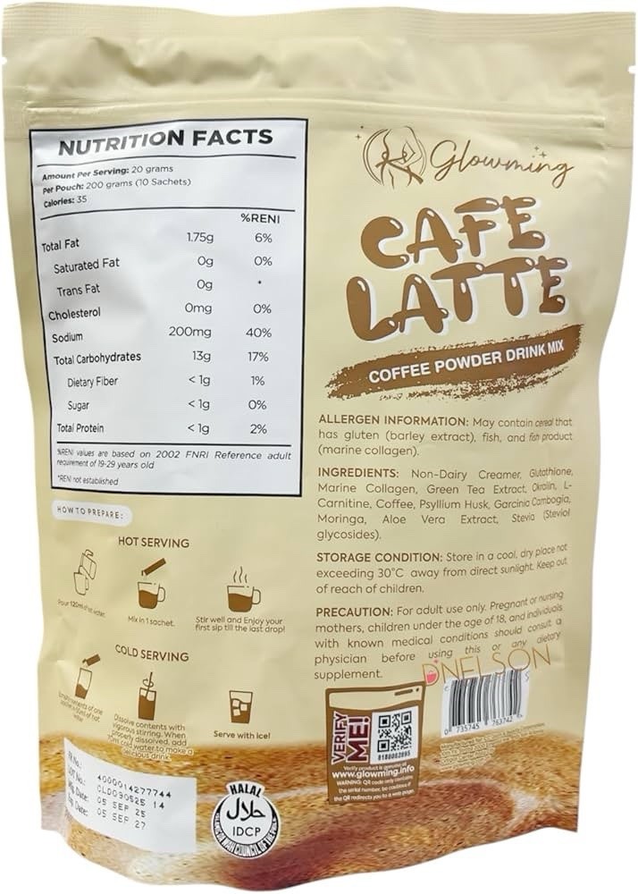 Cris Cosmetics Glowming - CAFE LATTE COFFEE & POMEGRENATE JUICE- BUNDLE