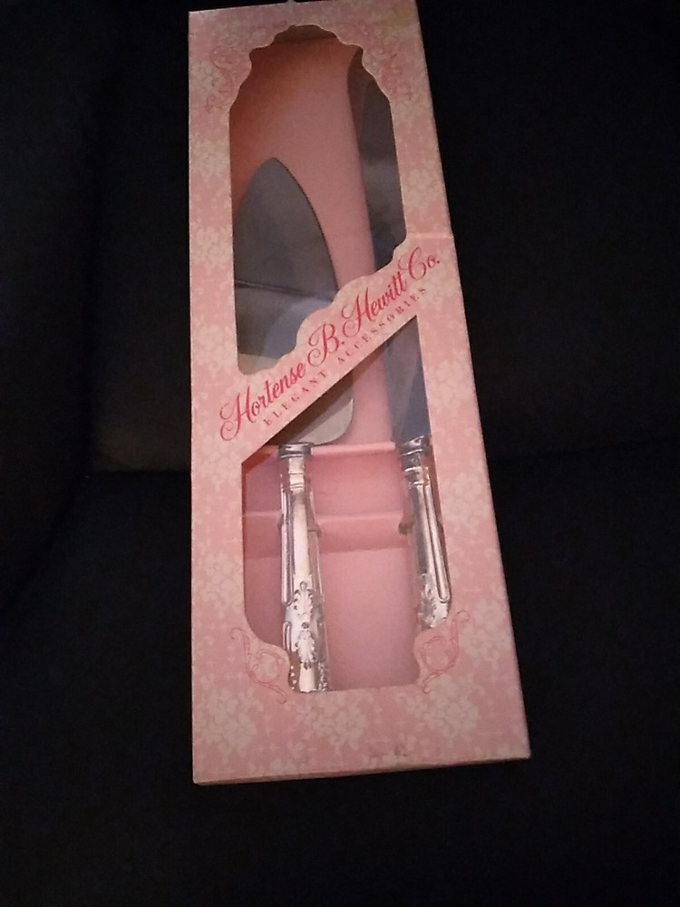 Hortense B. Hewitt Silver Plated Knife/Server Set. Sheffield, England