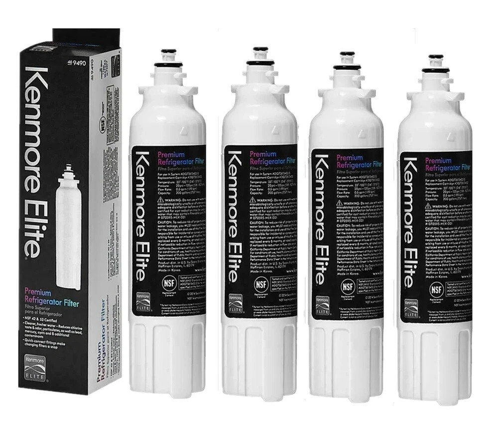 4 Pack Kenmore Elite 9490 - 46-9490, 469490, ADQ73613402 Refrigerator Water Filt