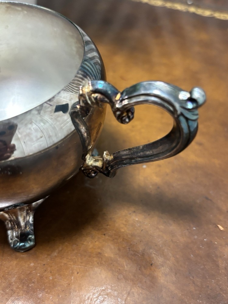 Vintage Silver Plated Victorian Footed Creamer