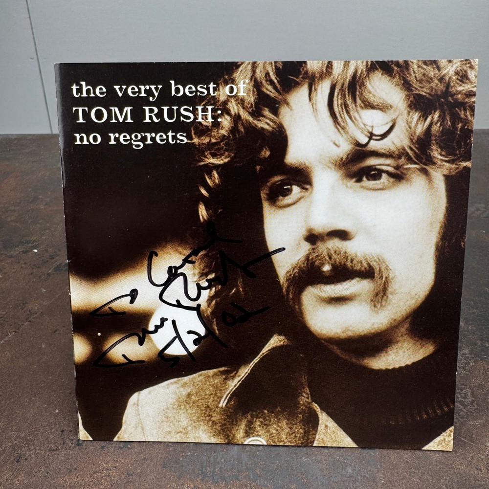 TOM RUSH - NO REGRETS Very Best of Tom Rush CD INSERT - SIGNED