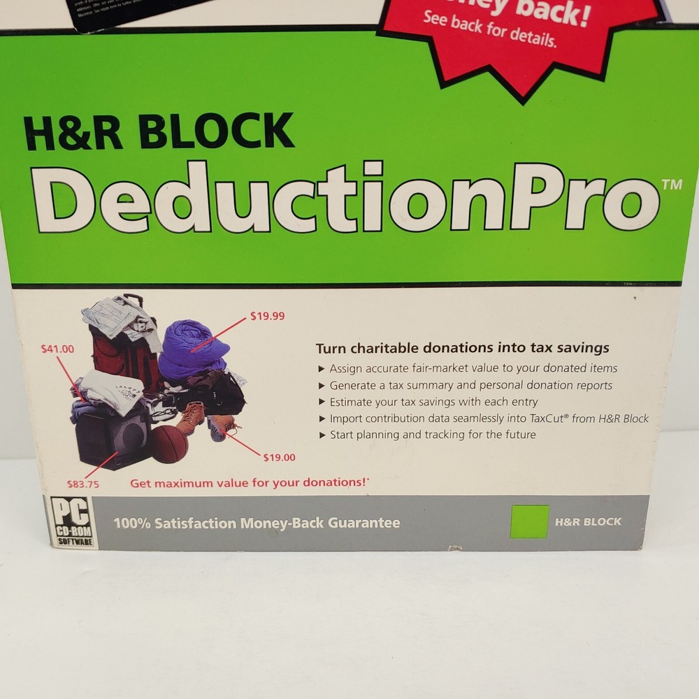 Vintage H&R Block Deduction Pro PC 2003 Software Program New