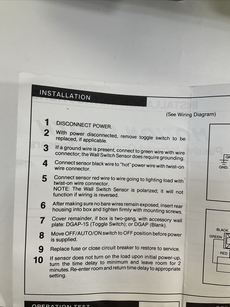 Bryant Infrared Motion Switch MSWS1277