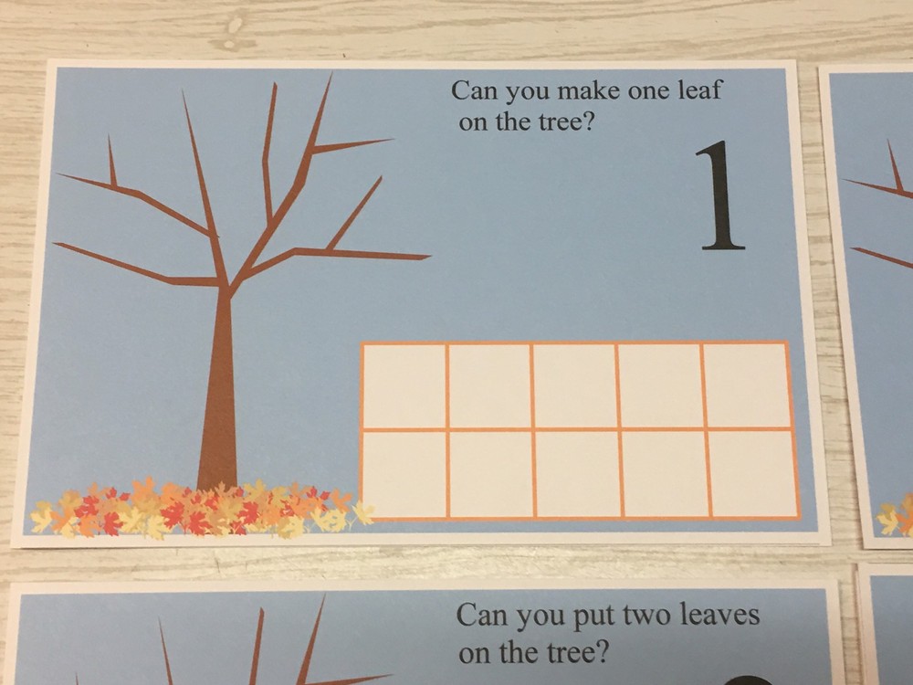 Fall Leaves Count - Dry Erase - Laminated 1-10 Activity Set - Teaching Supplies