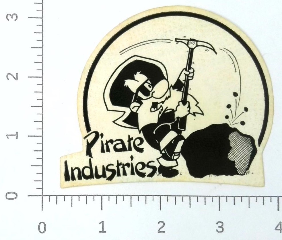 Vintage Pirate Industries Coal Mining Sticker Decal
