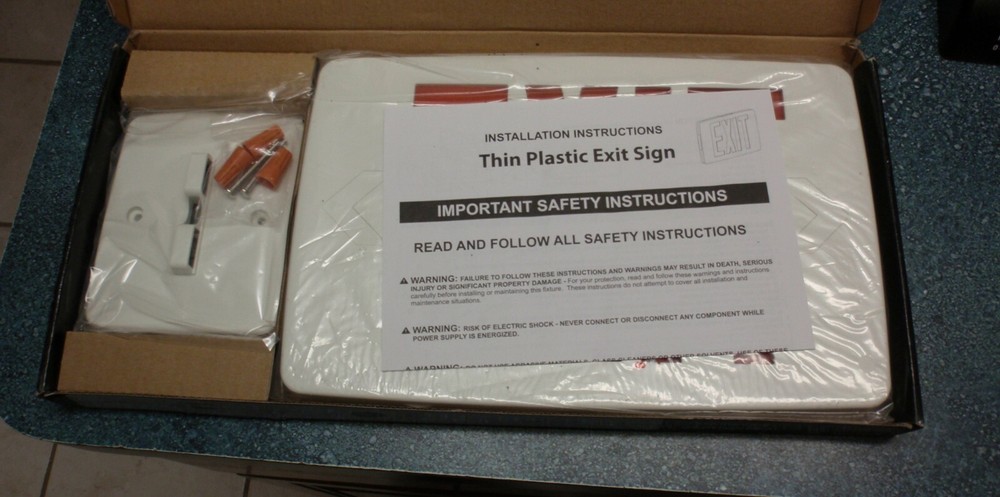 THIN LED Exit Sign With Battery Backup - FAST SHIPPING!
