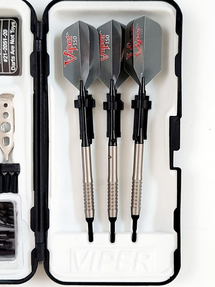 Viper V Factor 90% Tungsten Barrell 20 Grams Soft Tip Darts W/ Deluxe Case Tools