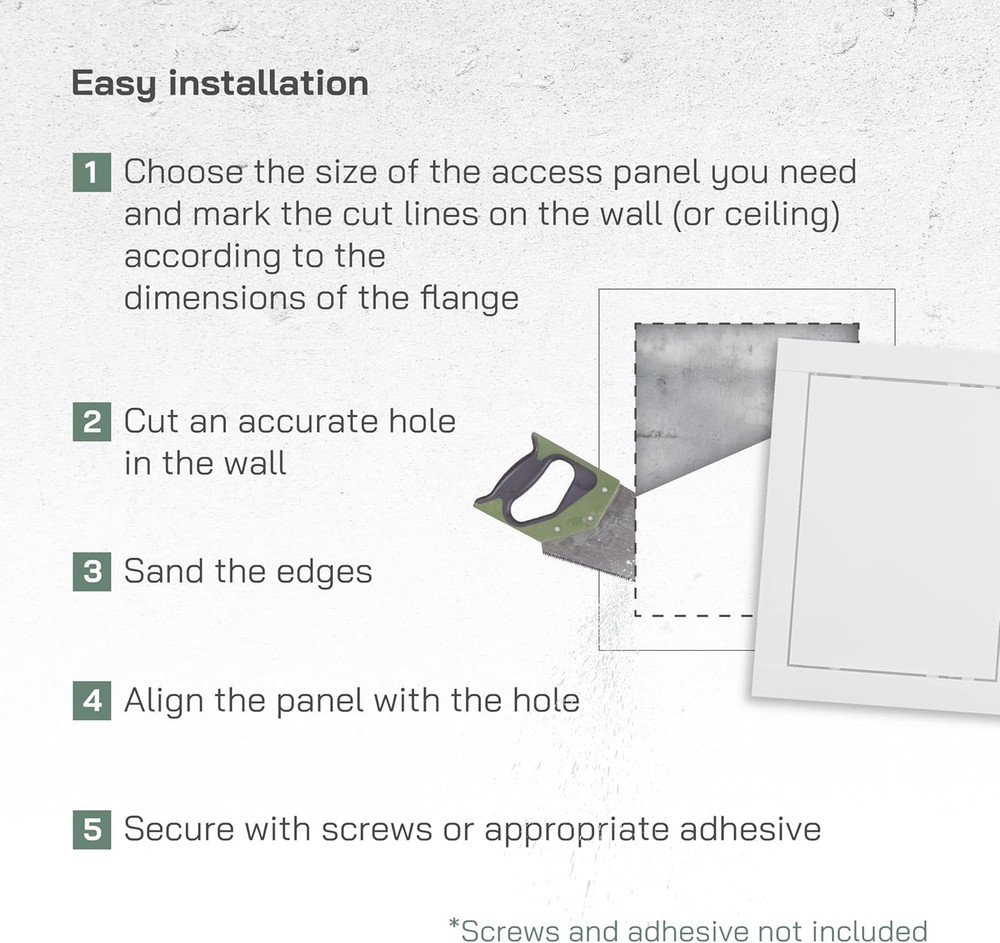 6'' X 8'' Inch Access Panel - Easy Access Doors - ABS Plastic - Access Panel for