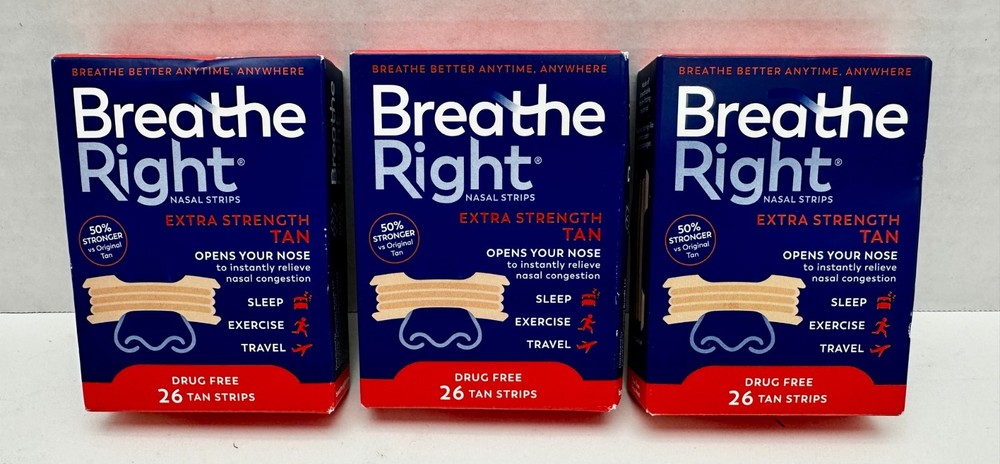 x78 Breathe Right Extra Strength Tan Strips EXP: 2030
