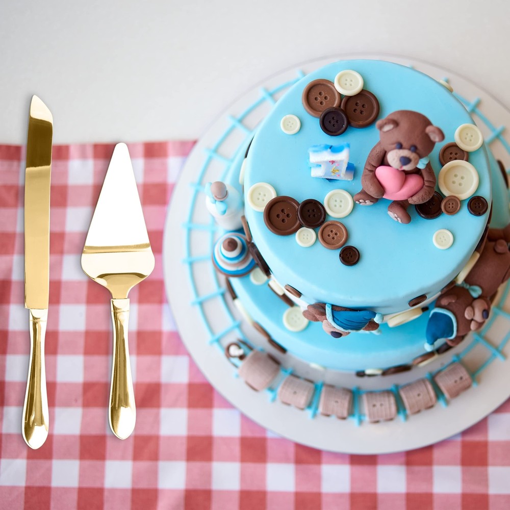 Cake Knife and Server Set, Cake Cutter and Pie Spatula, Cake Serving Set with...