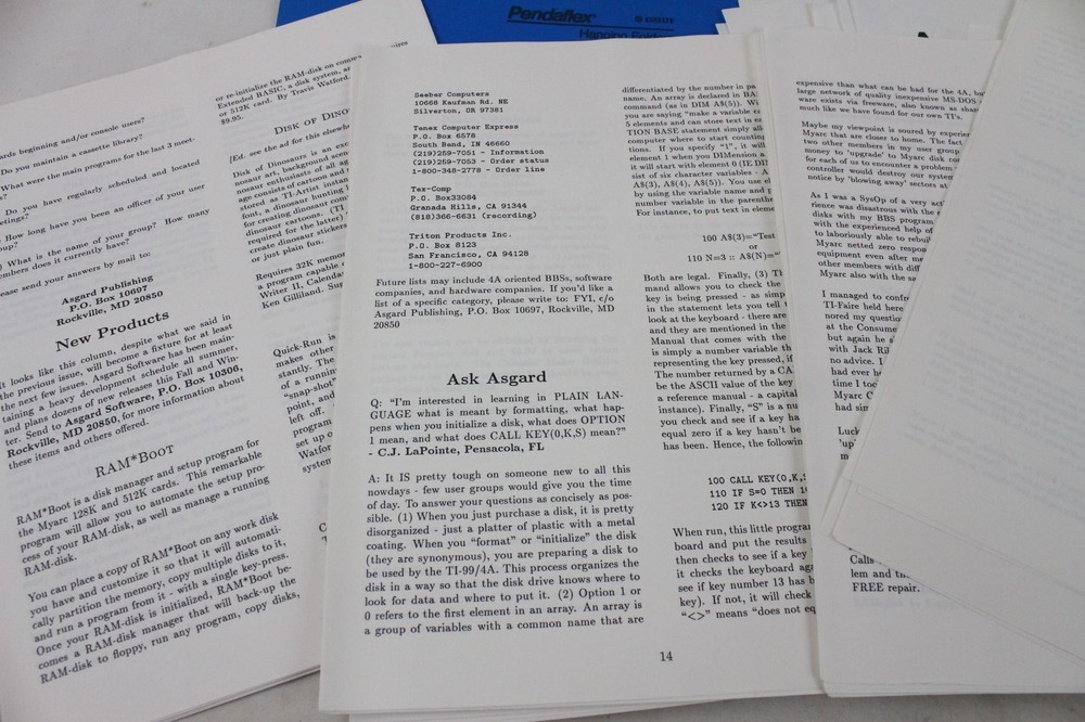 Vintage Computer Asgard News Software Original Program Layouts Magazine
