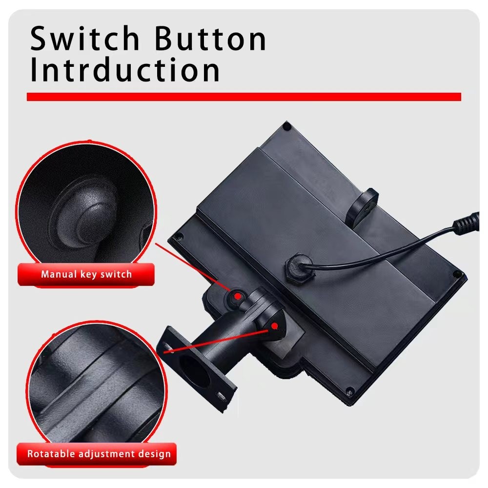 Solar-Powered LED Floodlight 3-Head Motion Sensor Security Light with Remote