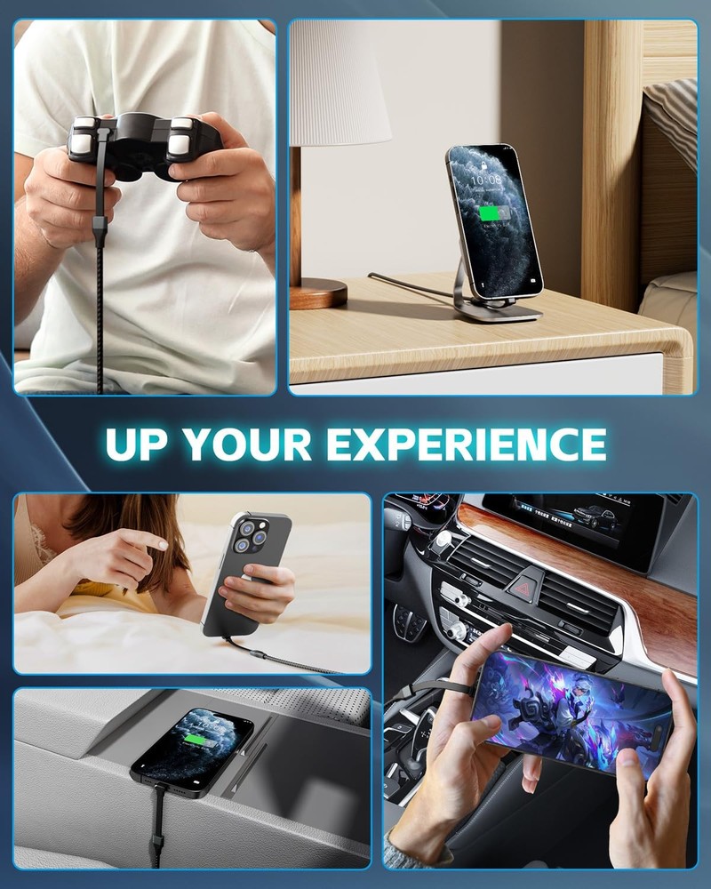 USB to C Cable 3.3ft, 60W A C Fast Charging Black&Grey