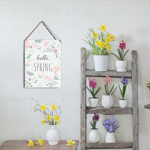 Hello Spring Sign Spring Decor Spring Decorations for Home Office Spring03