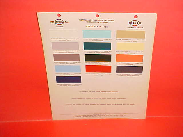 1956 STUDEBAKER GOLDEN FLIGHT HAWK CHAMPION COMMANDER PRESIDENT PAINT CHIPS QUIX