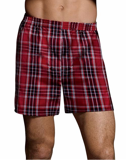 Hanes® Men's ComfortBlend Woven Boxers 4-Pack " TAGLESS "