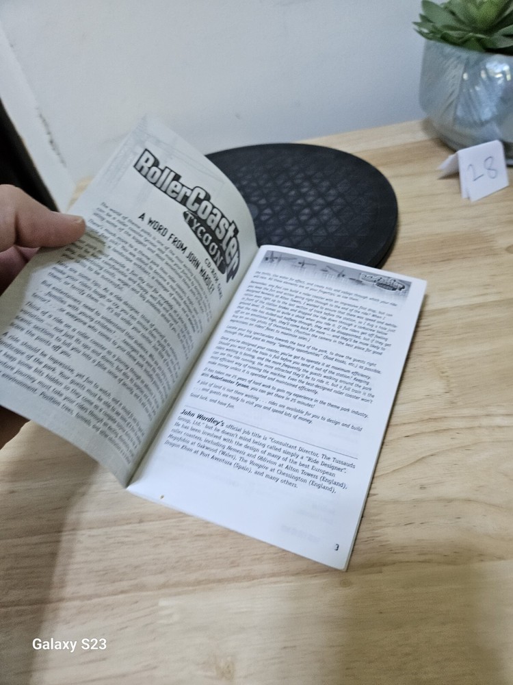 Roller Coaster Tycoon PC Game 2001 Instruction Booklet / Manual Only