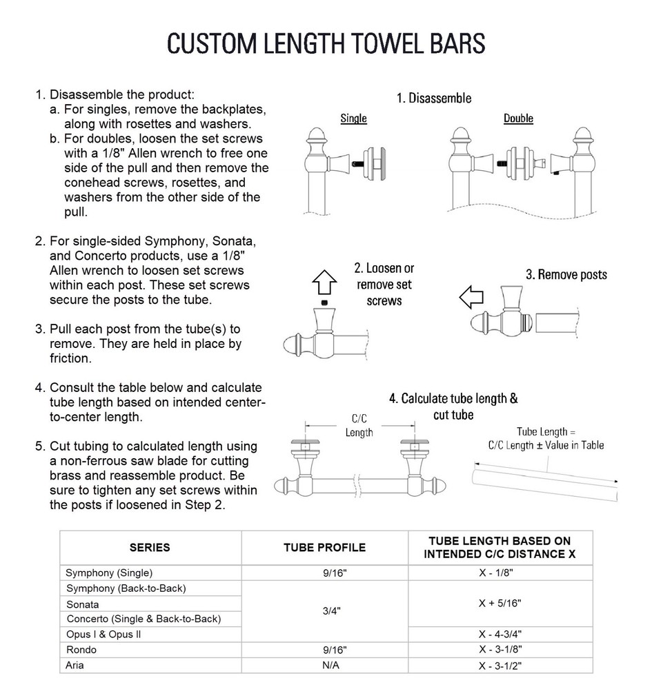 Aria 24" Cuttable Single Sided Towel Bar - Polished Nickel