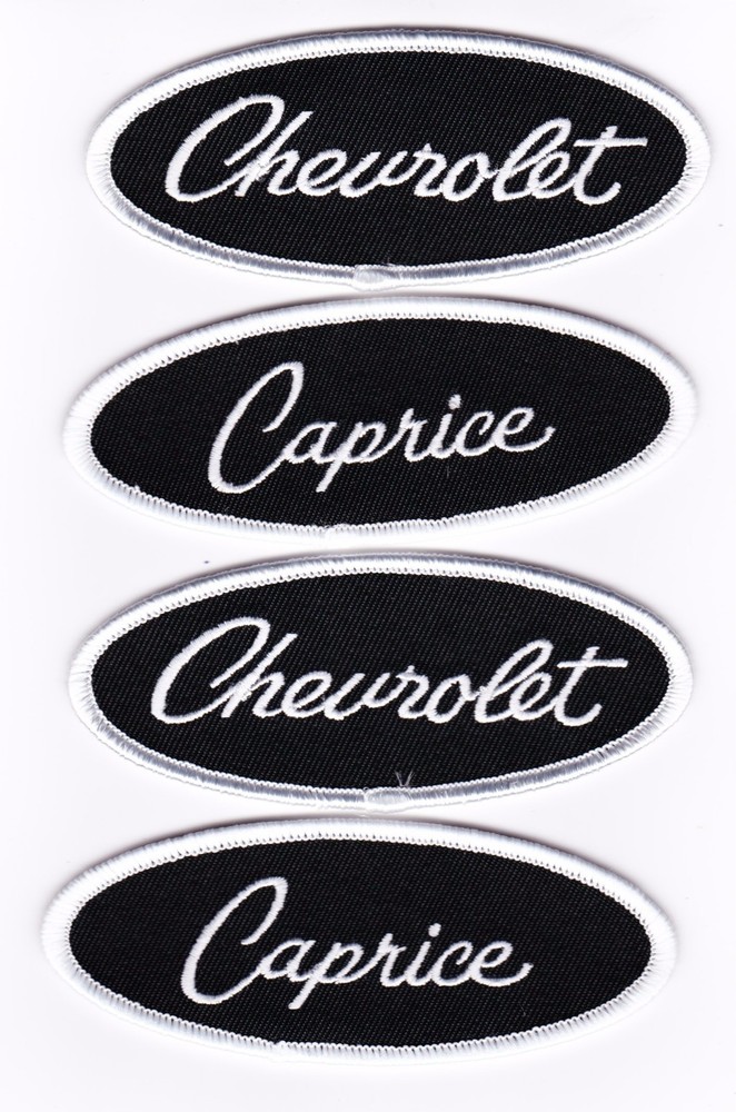 CHEVROLET CAPRICE BLACK WHITE EMBROIDERED SEW/IRON ON PATCH EMBLEM BADGE