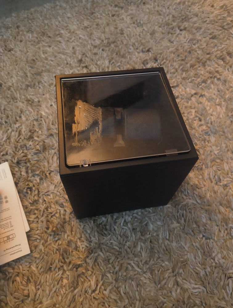 The Rotations Automatic Watchwinder Black Leather ( Missing Cord) New With Defe