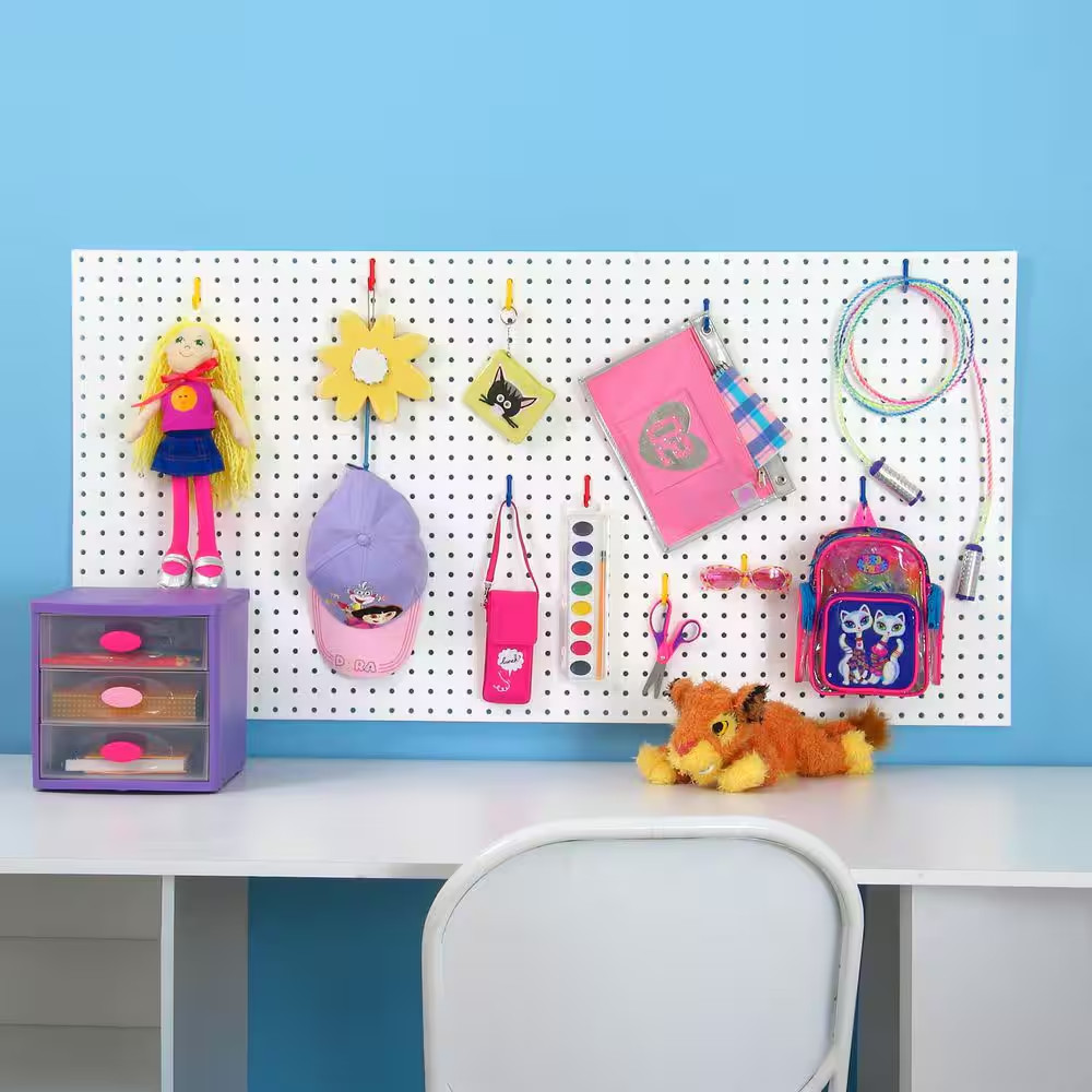 48 In. H X 24 In. W White Pegboard