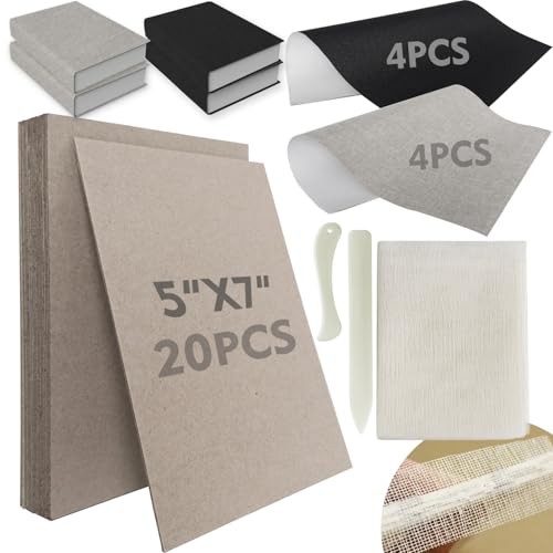 Chipboard for Book Binding, Book Binding Kits Include 20 20PCS 5"x7" book board