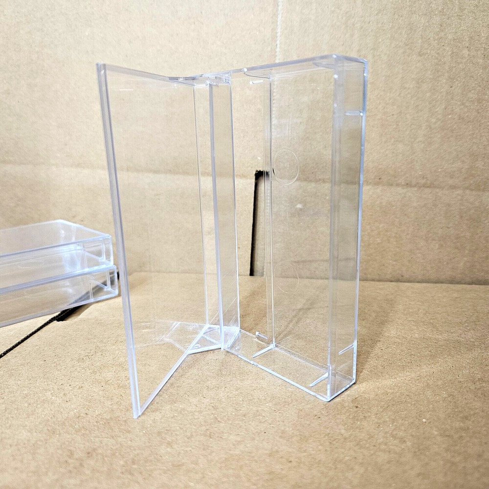 NO POSTS Cassette Case (10 pack) - clear storage game tape case, NO Pegs
