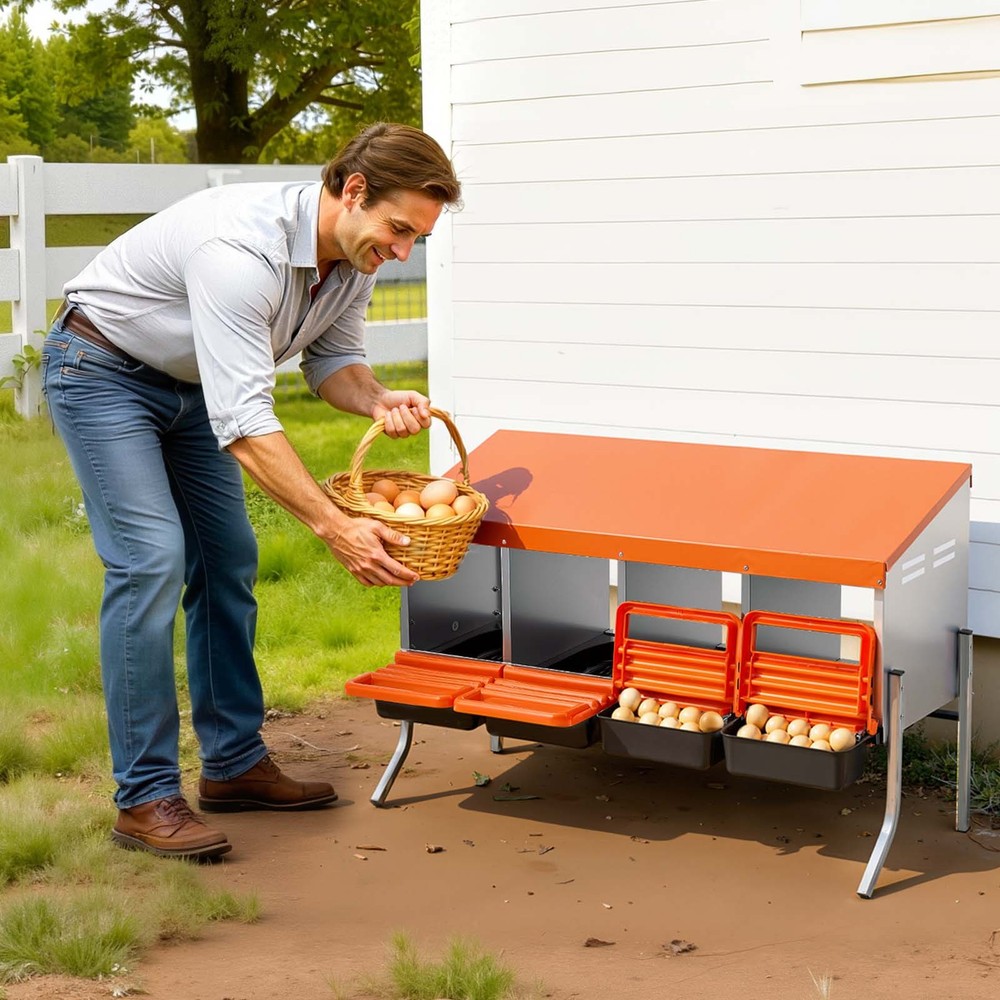 VEVOR Chicken Nesting Boxes Chicken Laying Boxes 4 Compartments for Laying Eggs