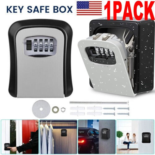 Key Safe Box 4 Digit Wall Mounted Outdoor High Security Code Lock Storage Home
